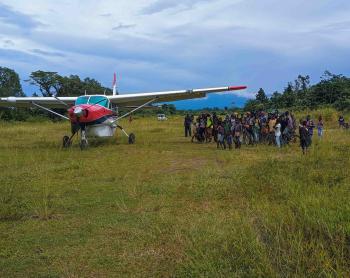 MAF Plane Arrives in Arawa, Central Bougainville District, AROB, in Early 2024 During a Feasibility Study.