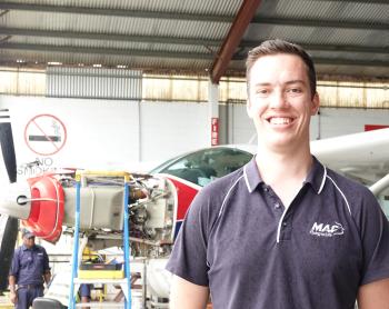 Matt Kaye in the hangar
