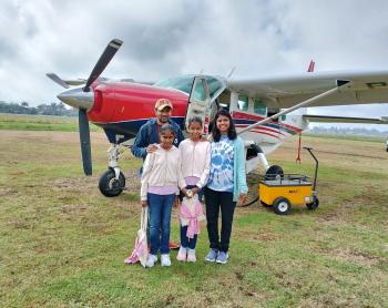 Sanjaya Rasanjana family by a MAF aircraft