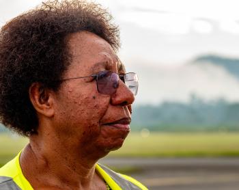 Lynn Babah looking to the right