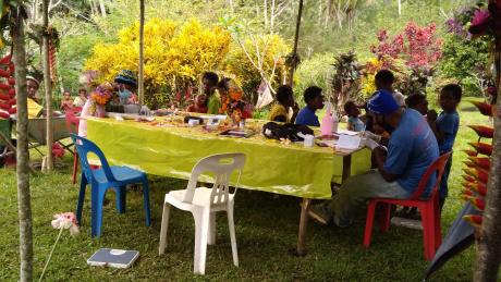 Morobe Clinic Patrol - outdoor setup for screening patients