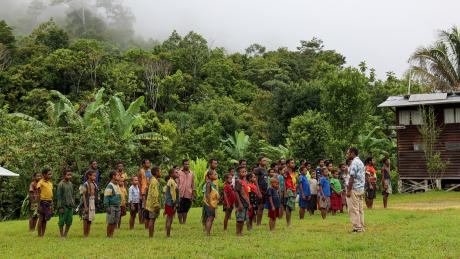 Morning school parade at Yifki