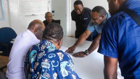From Left: MAFI Asia Pacific Director, Samuel Okposin, (EHPHA) Dr. Max Manape, MAF Technologies General Manager, Bryan Mathews and CEO Eastern Highlands Provincial Health Authority, Dr. Joseph Apa.