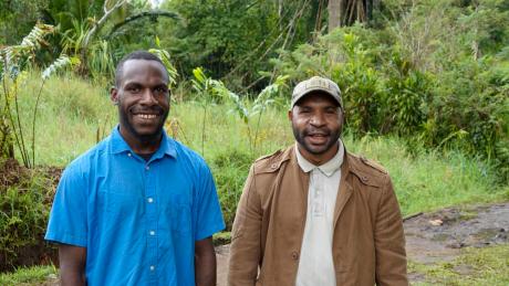  Paul David, student, and Nelson Makan, deputy head teacher