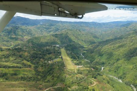 Kompiam airstrip aerial view