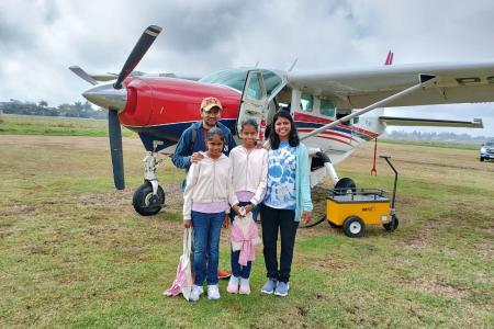 Sanjaya Rasanjana family by a MAF aircraft