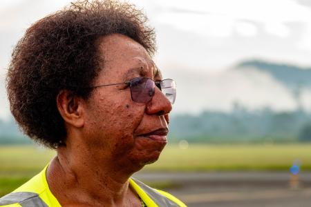 Lynn Babah looking to the right