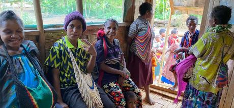 new mothers waiting to be seen by the clinic team