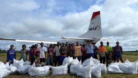 unloaded mosquito nets at Edwaki 