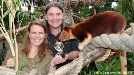 Jim and Jean Thomas with a Weimang Tree Kangaroo