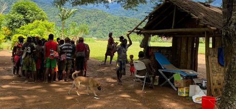 Makeshift dental clinic at Yambaitok