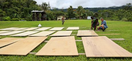 Jonathan Kopf vanishing ply wood for new school building project