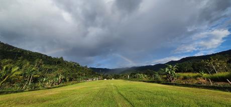 Yifki airstrip with rainbow