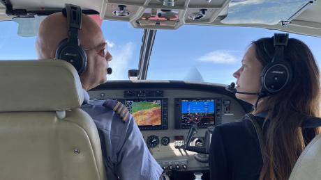 Marieke and Corné together in the cockpit