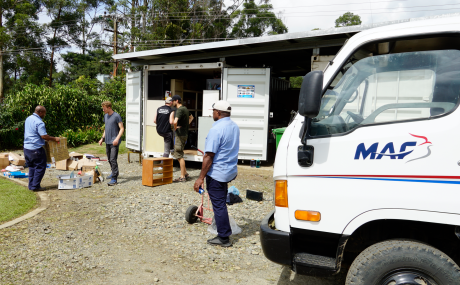 Some of the Co-Pilot's working at MAF Headquarters, Mount Hagen