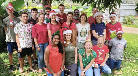 Brad Venter with youth group that visited hospital in Goroka for Christmas celebrations.