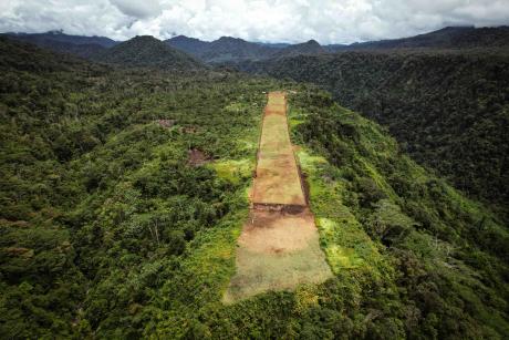 A drone view of the Sikoi airstrtip