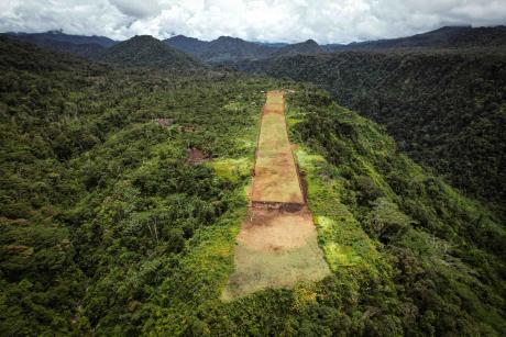 A drone view of the Sikoi airstrtip 