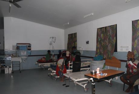 One of the wards at night in the hospital.