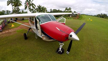 A plane on a bush airstrip