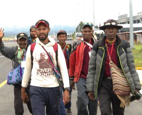 Pastors walking on the airport