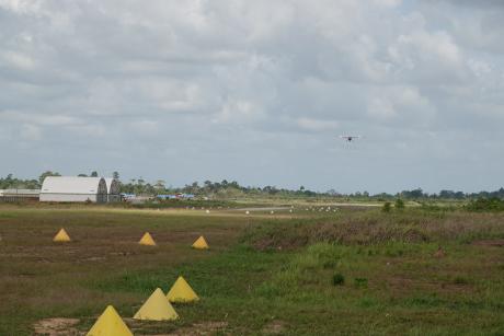 MAF plane landing at Balimo airport