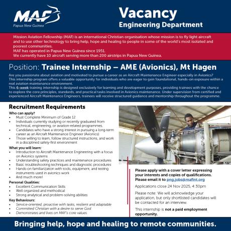 AME Trainee Vacancy