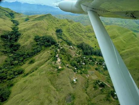 Aerial shot of a remote but beautiful landscape of Papua New Guinea.