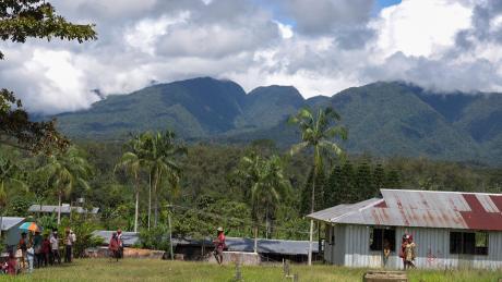 View of Mount Karimui from Karimui airstrip