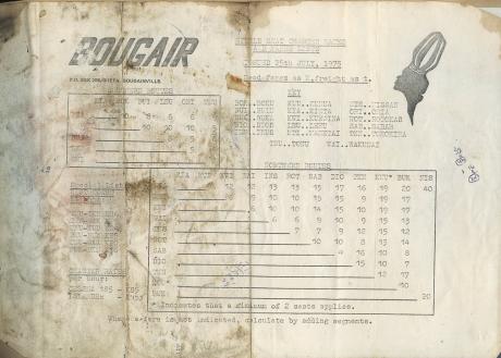 An old flight schedule